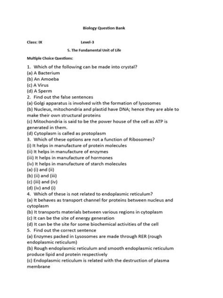 Comprehensive Biology Question Bank PDF for Exam Prep