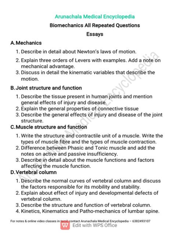 Biomechanics Questions and Answers PDF: Master Key Concepts & Practice Problems