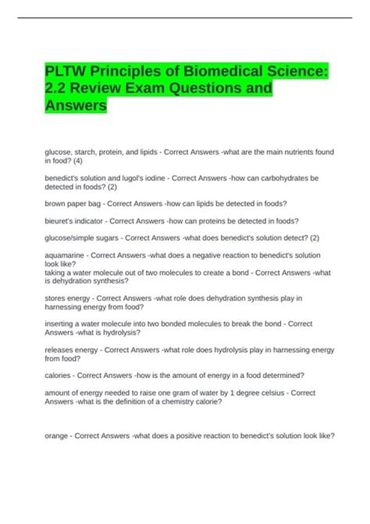 Comprehensive Biomedical Science Questions and Answers PDF
