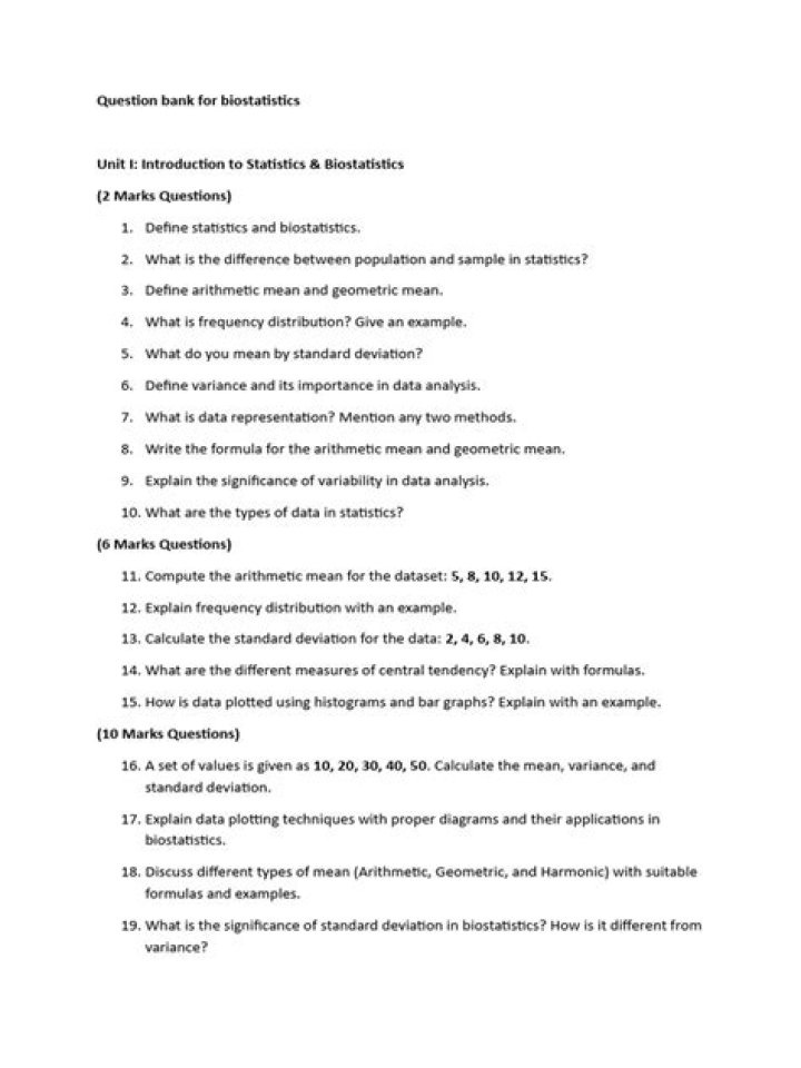 Free Biostatistics Question Bank PDF – Master Statistics with Practice Problems
