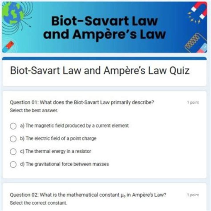 Biot-Savart Law Questions & Answers PDF: Comprehensive Study Guide