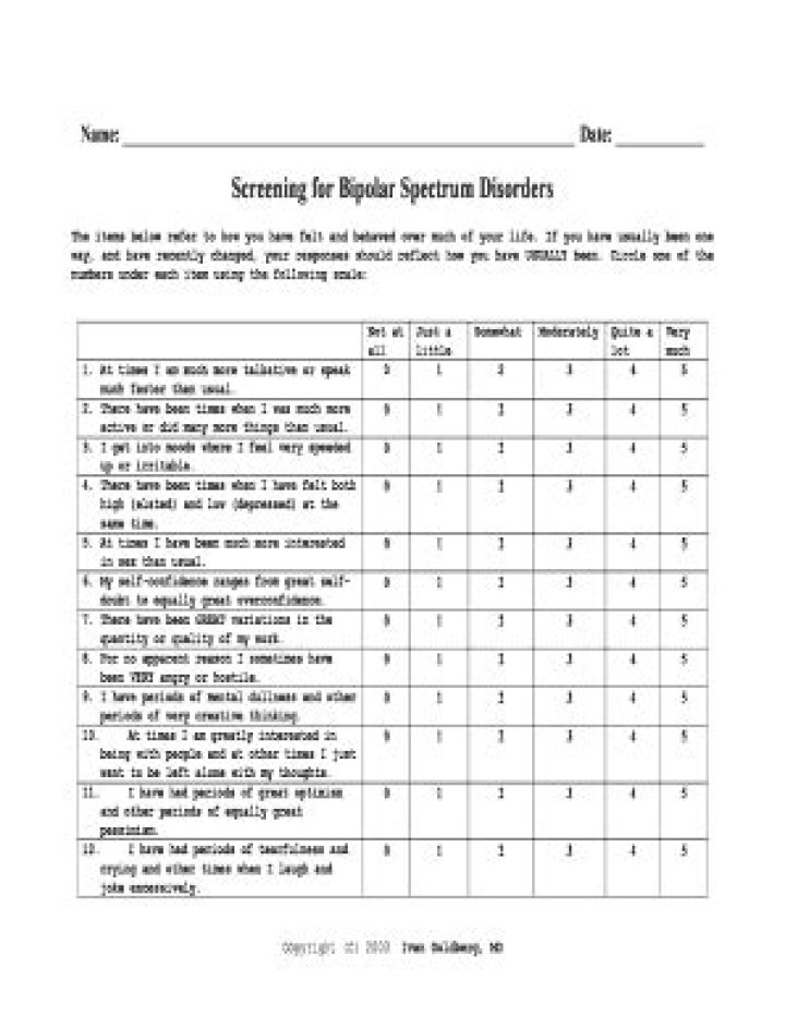 Bipolar Screening Test PDF: Free Download and Instant Results