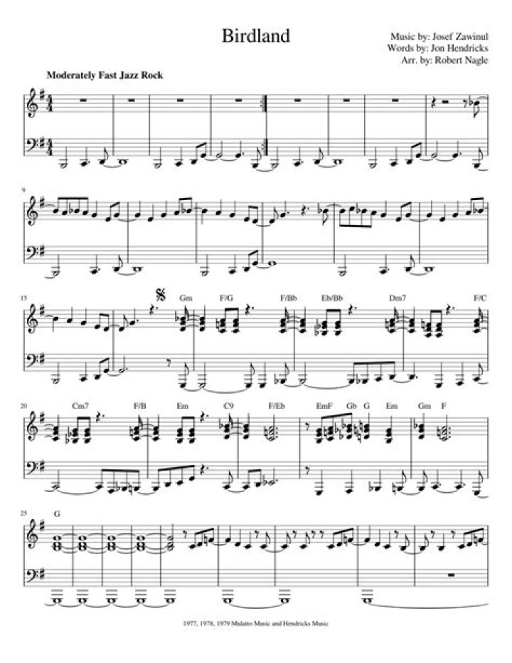 Download Birdland Piano Sheet Music PDF – Perfect for Beginners & Experts