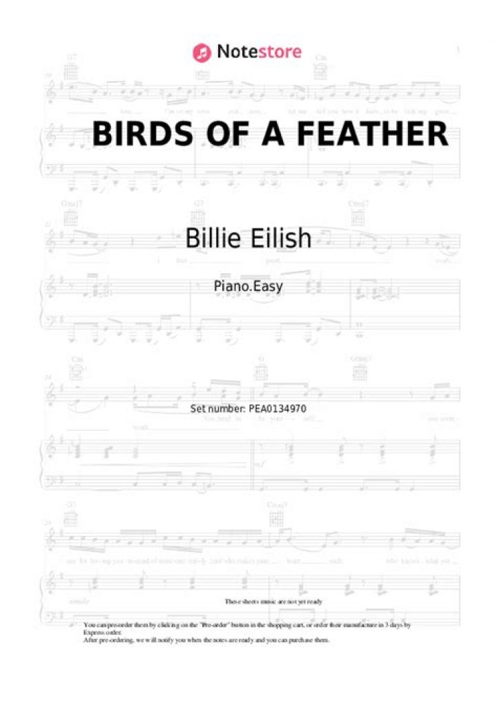 Birds of a Feather Piano Sheet Music PDF – Easy Piano Songs for Musicians