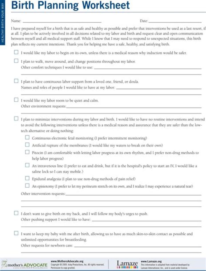 Free Birth Plan Worksheet PDF: Prepare for Your Baby’s Arrival