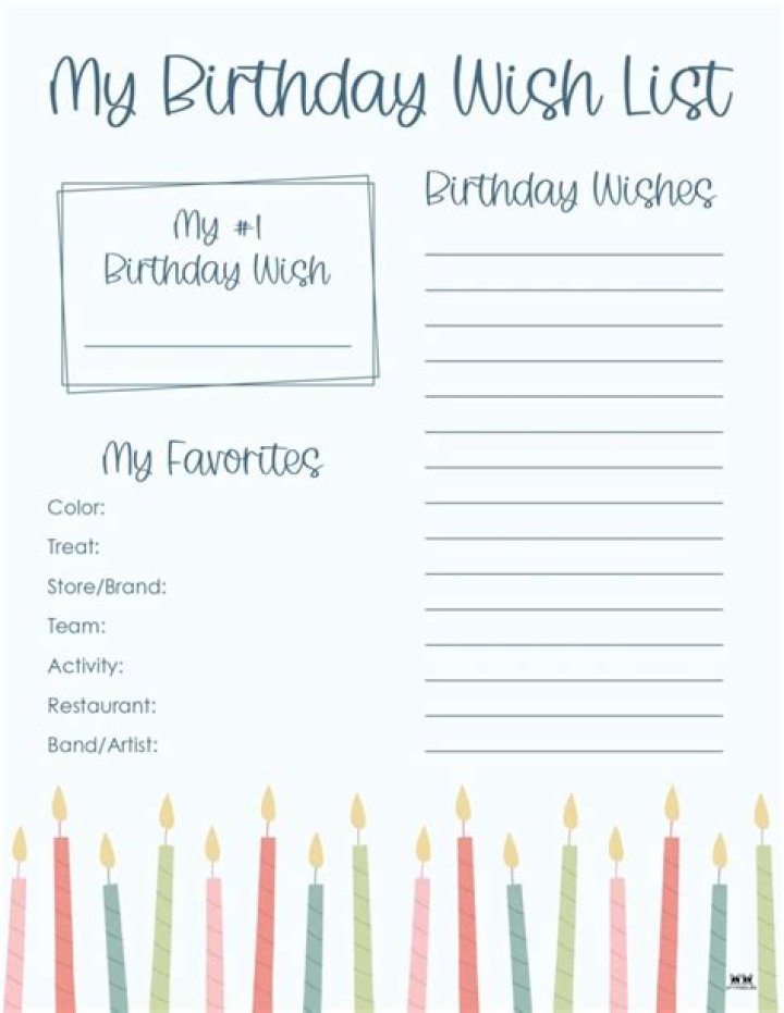 Free Birthday Wish List PDF – Print & Share Your Perfect Wishes