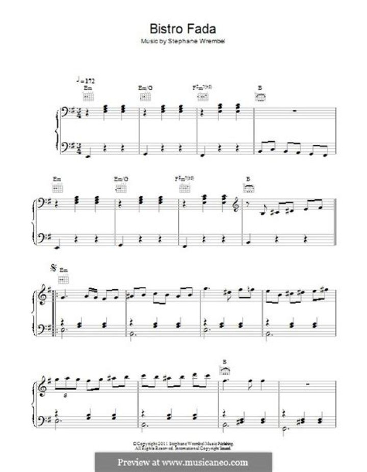 Bistro Fada Piano Sheet Music PDF Download – Perfect for Home Practice