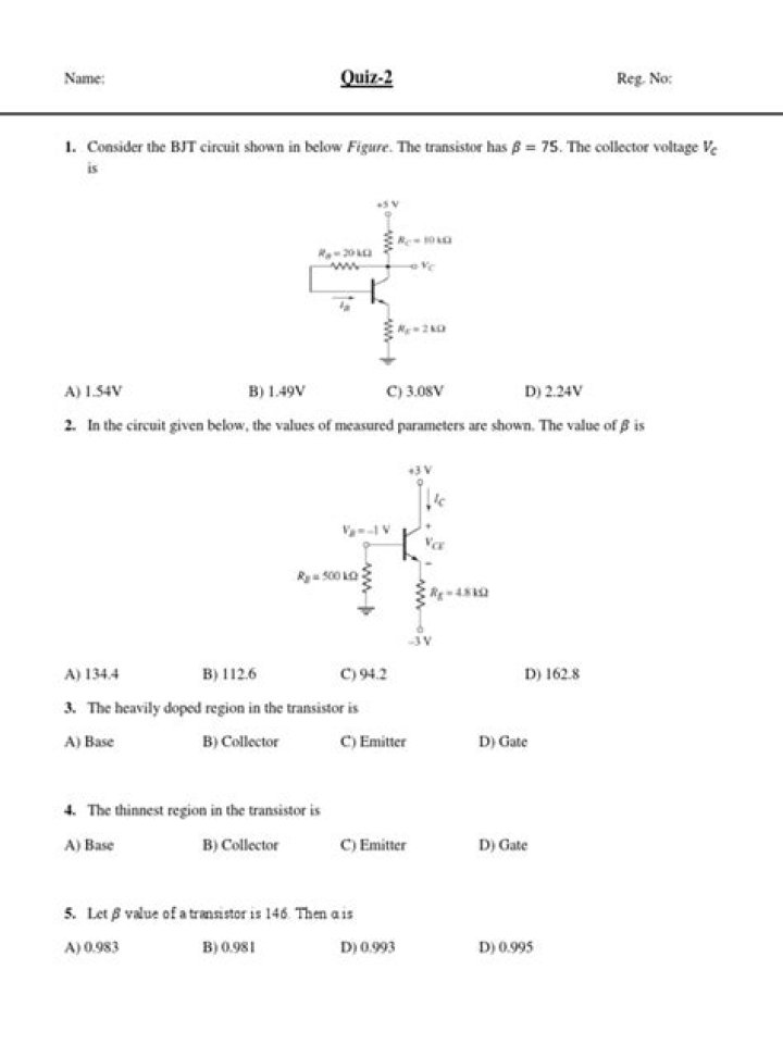 BJT Transistor Questions & Answers PDF: Expert Guide