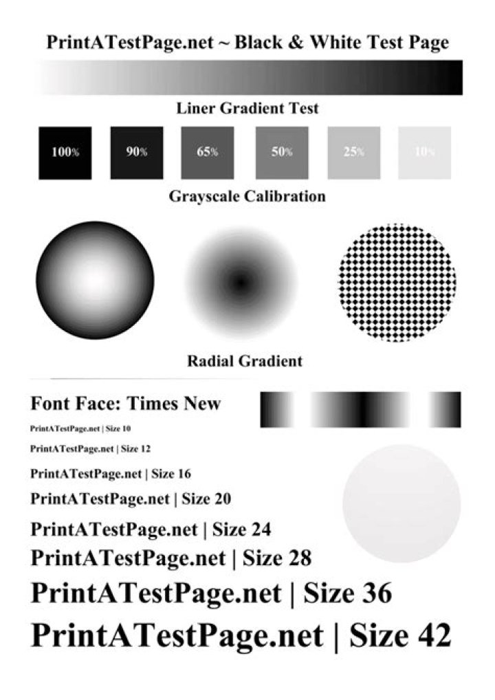 Black and White Test Print PDF for High-Quality Output