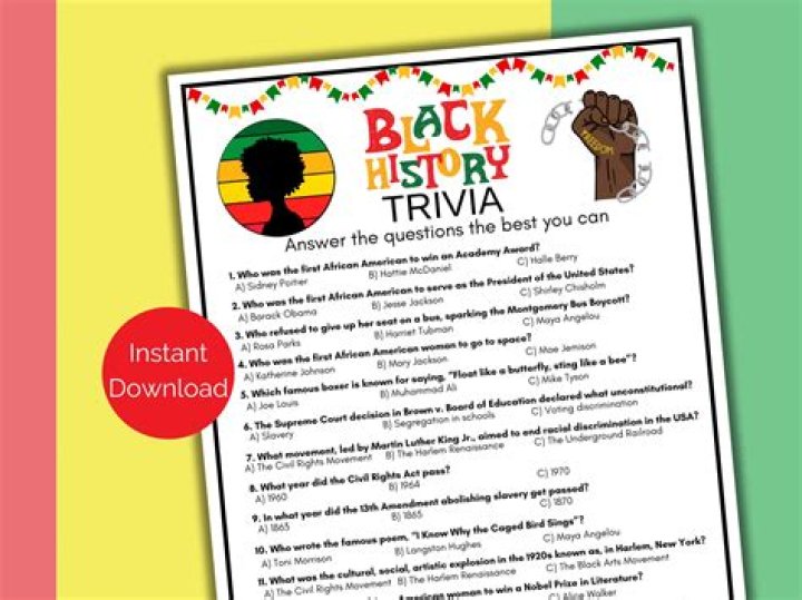 Black Culture Trivia Questions & Answers PDF: Fun & Factual Insights