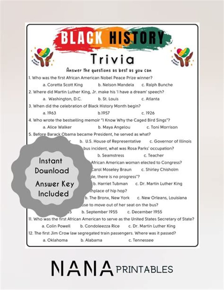 Free Black History Trivia Questions & Answers PDF – Learn Key Facts