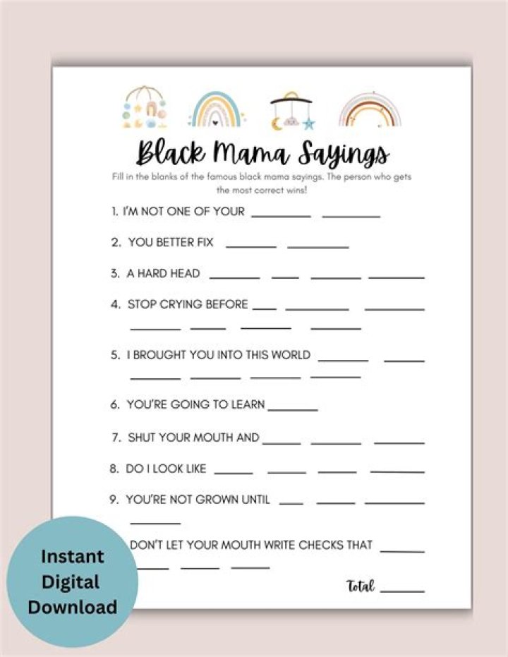 Black Mama Sayings Game Answers PDF: Complete Guide & Fun Phrases