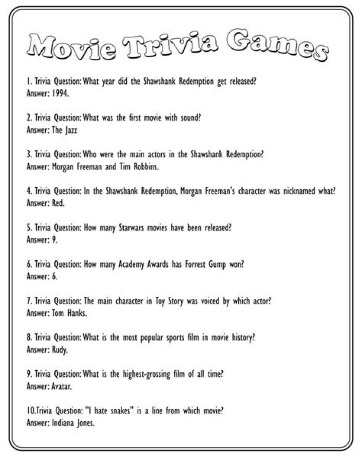 Black Movie Trivia: Fun Questions & Answers PDF