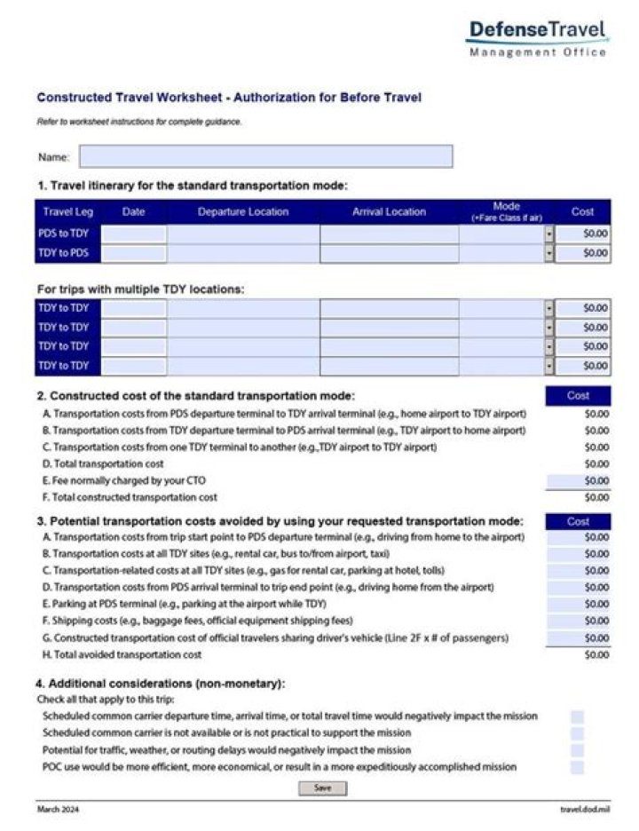 Blank Constructed Travel Worksheet PDF – Download Free Template