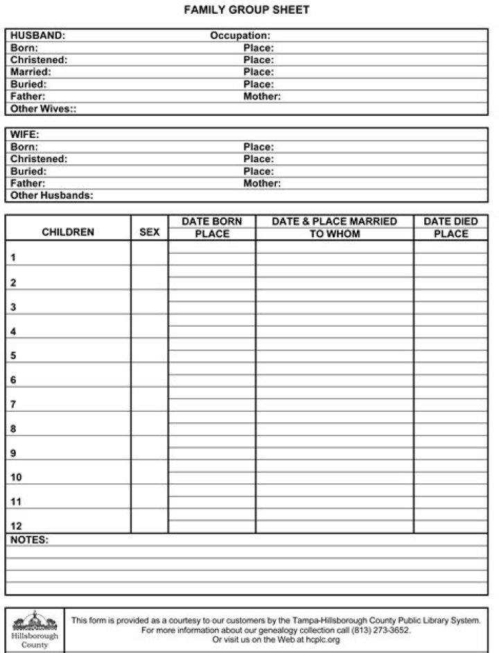 Free Blank Family Group Sheet PDF – Printable Family Portraits