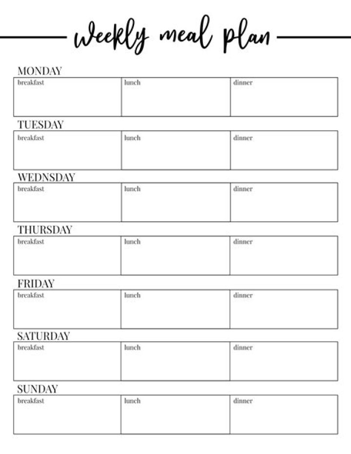 Free Blank Meal Plan PDF for Easy Meal Prep