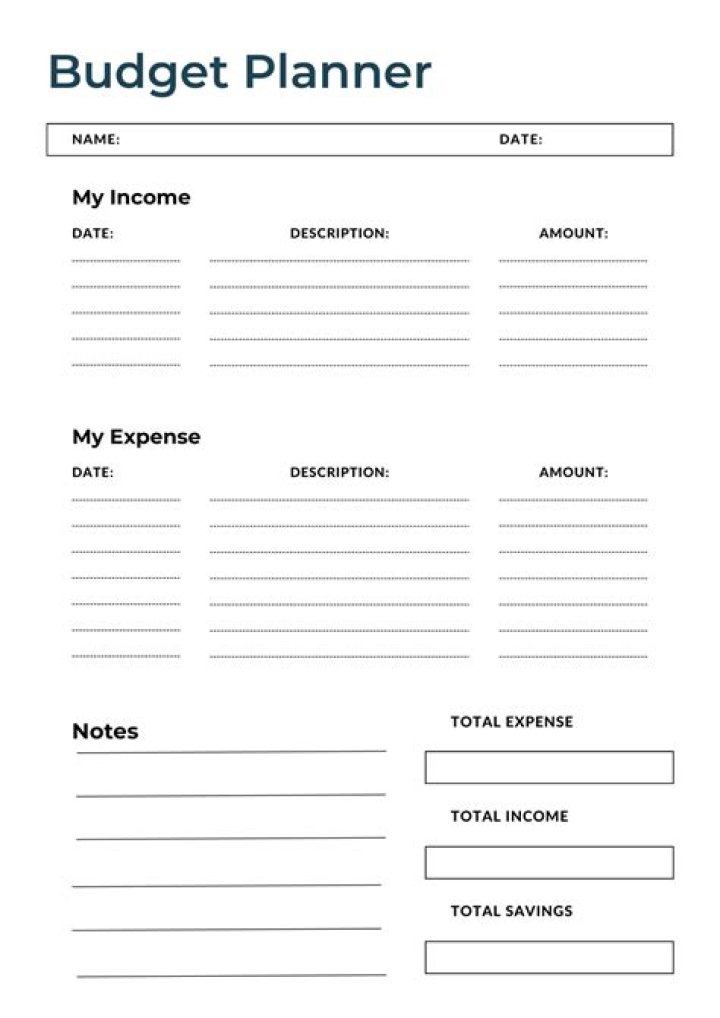 Download Free Blank Monthly Budget Worksheet PDF
