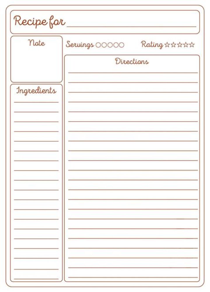 Free Blank Recipe Worksheets PDF for Easy Meal Planning