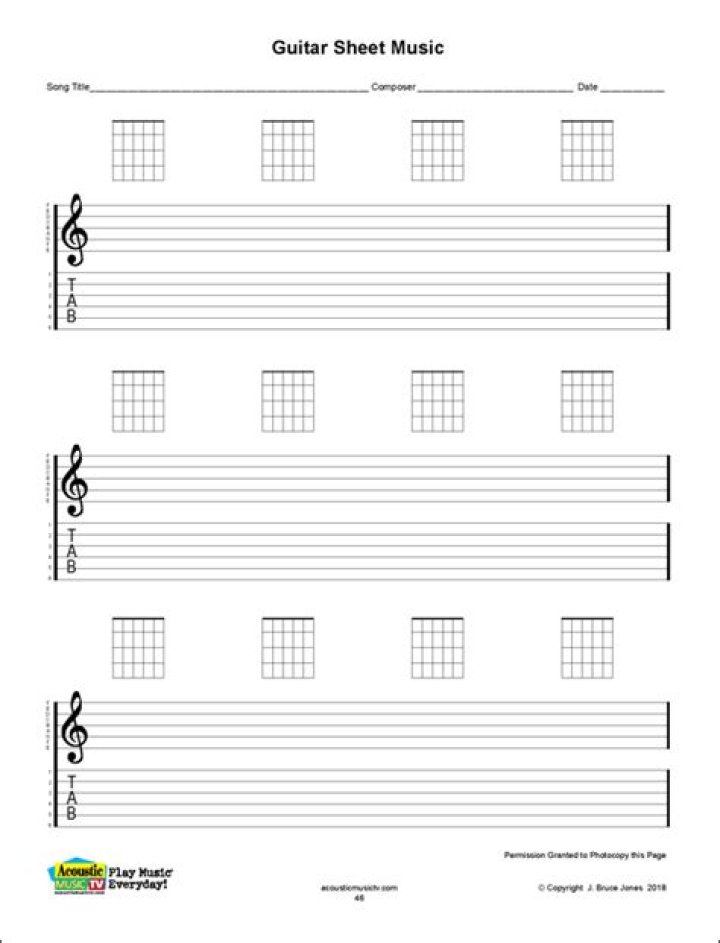 Blank Sheet Music Guitar Tab PDF – Download Free Tabs Now