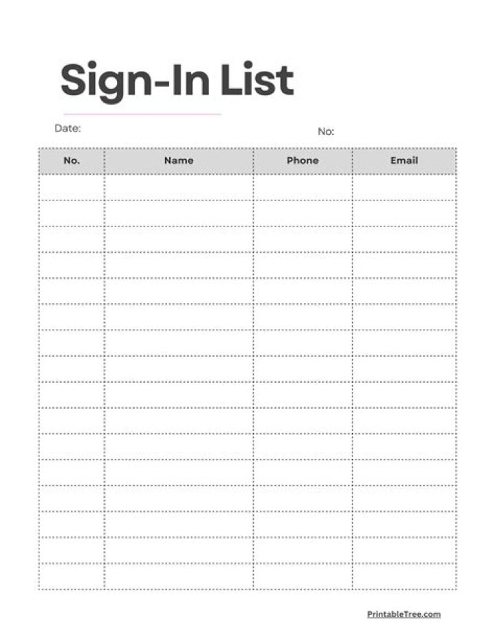 Download Free Blank Sign In Sheet PDF for Easy Login