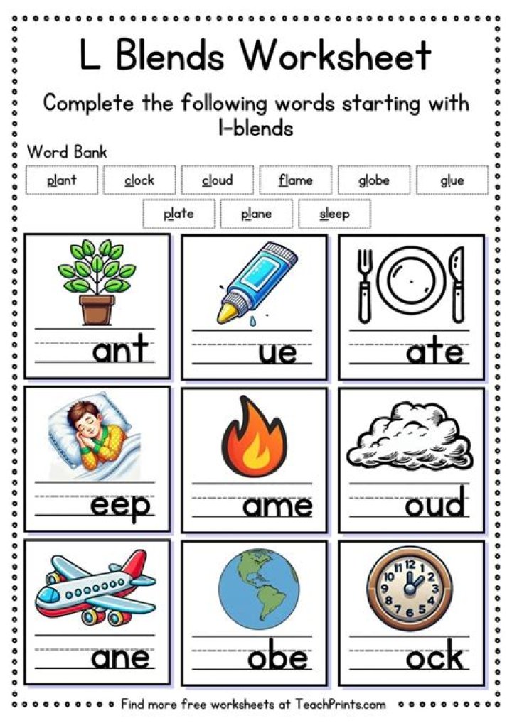 Blending Words Worksheets PDF Free Download – Instant Printable Resources