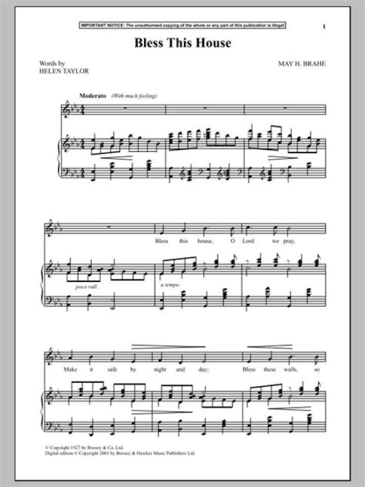 Bless This House Music Sheet PDF – Free Download