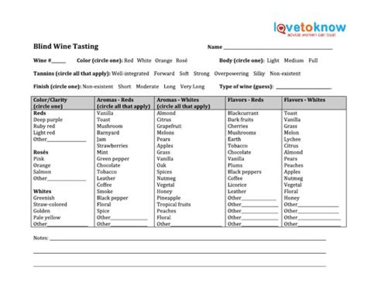 Blind Wine Tasting Sheet PDF: Perfect Guide for Wine Enthusiasts