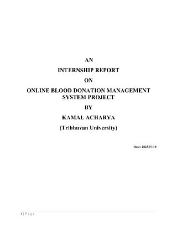 Comprehensive Blood Donation Management System Project PDF Guide