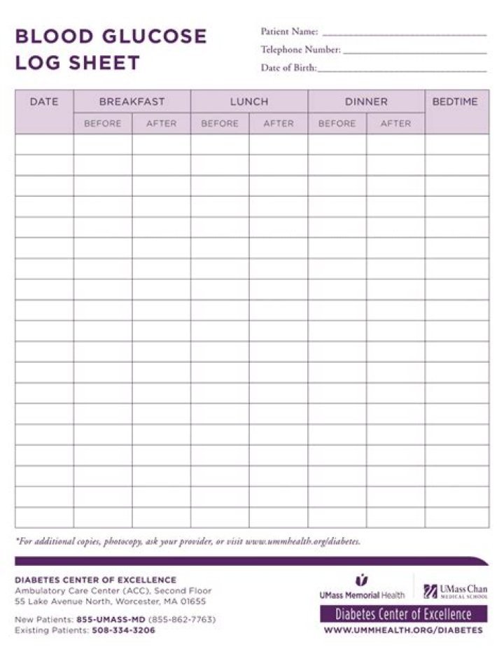 Free Blood Glucose Log Sheet PDF – Track Your Diabetes Management Easily