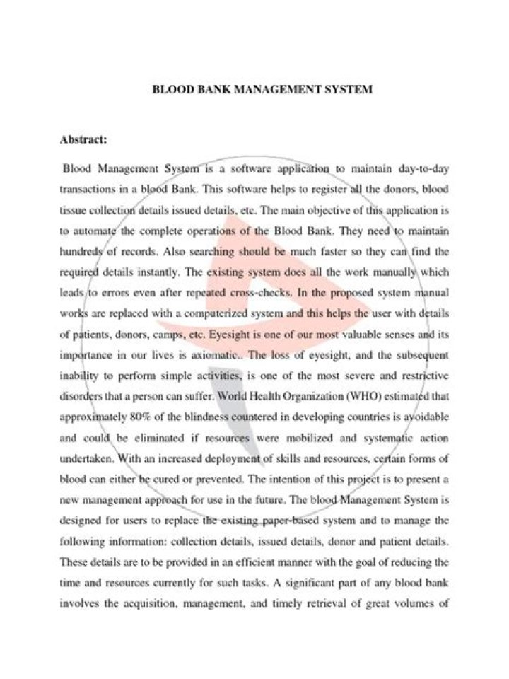 Comprehensive Blood Management System PDF Guide