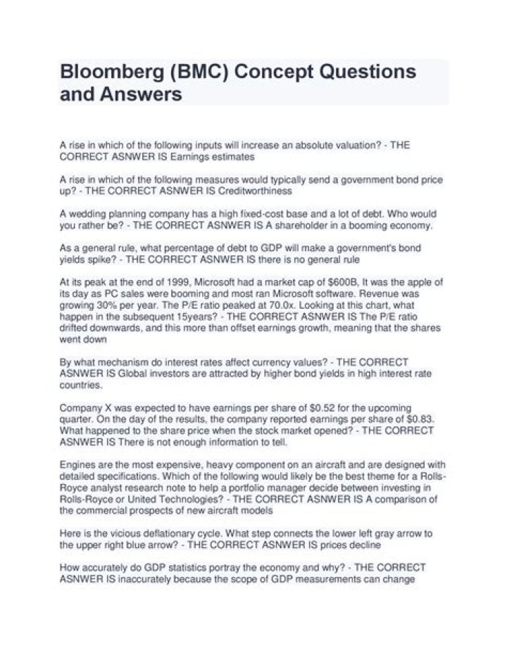 Bloomberg BMC Answers PDF: Quick Guide to Solutions