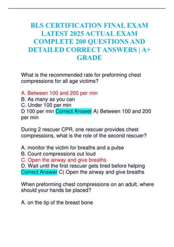BLS Questions and Answers 2016 PDF: Exam Prep & Complete Answers