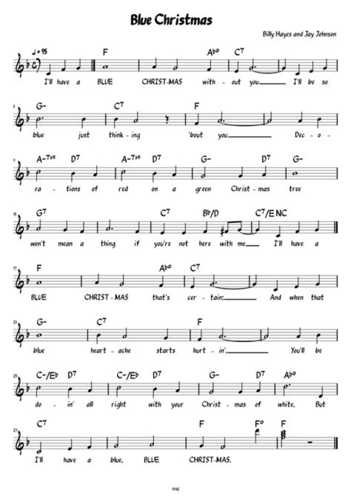 Blue Christmas Lead Sheet PDF – Free Printable Template