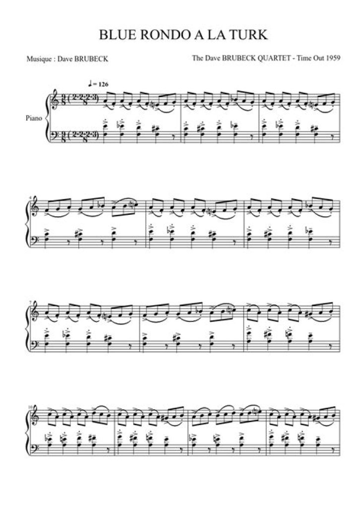 Blue Rondo à la Turk Sheet Music PDF – Download Free Performance Sheet