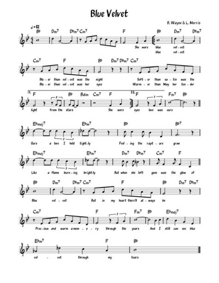 Blue Velvet Sheet Music PDF – Download Perfect Piano & Orchestral Scores
