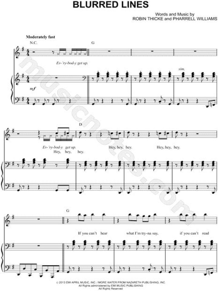 Blurred Lines Sheet Music PDF: Full Arrangement Download