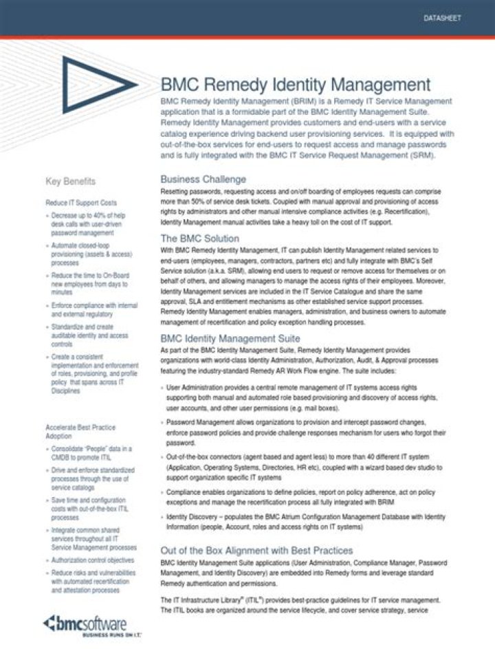 BMC Remedy Identity Management PDF: Secure Enterprise Access Control