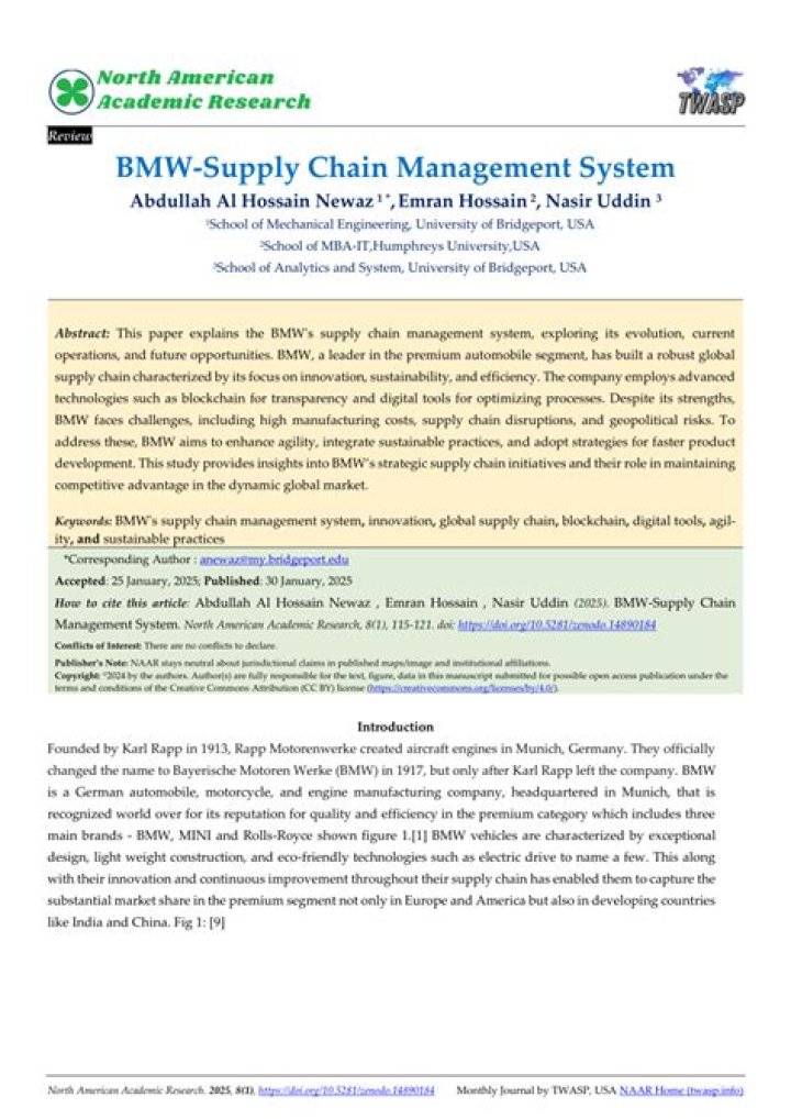 Optimizing BMW Supply Chain Management with PDF Best Practices