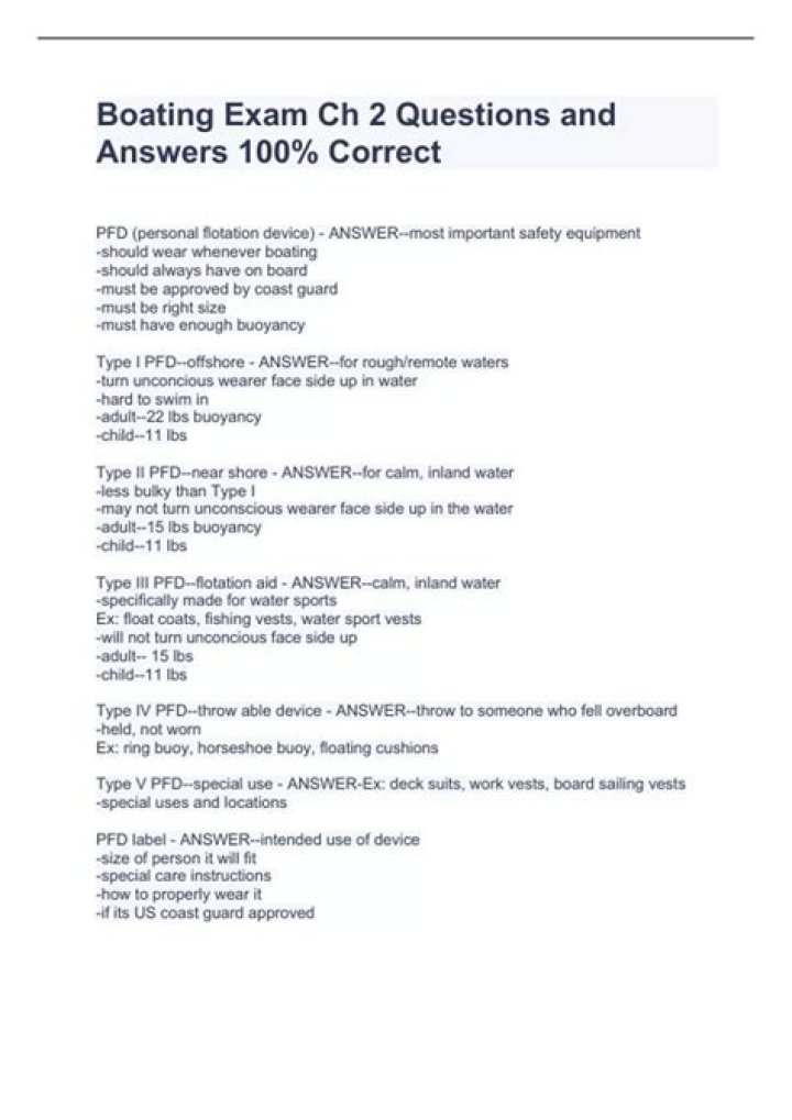 Free Boating License Test Answers PDF – Pass with Confidence