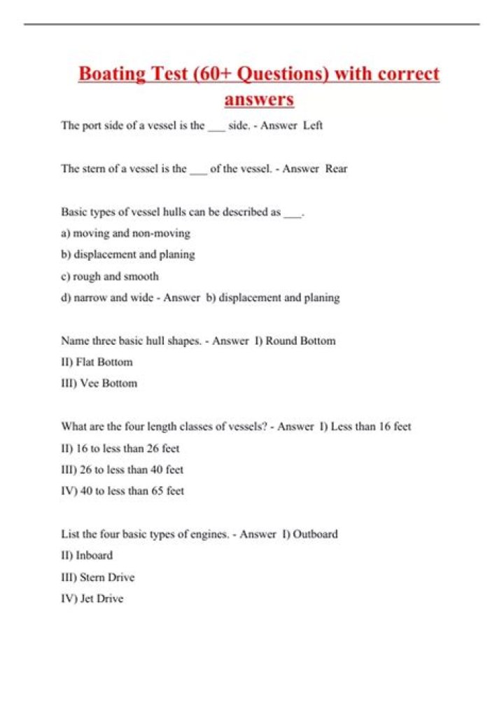 Boattest 101 Answers PDF: Essential Boat Knowledge for Beginners