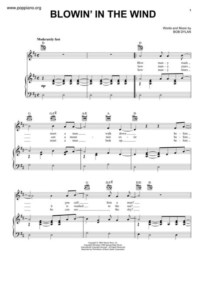 Bob Dylan Sheet Music PDF – Download Classic Song Arrangements Now