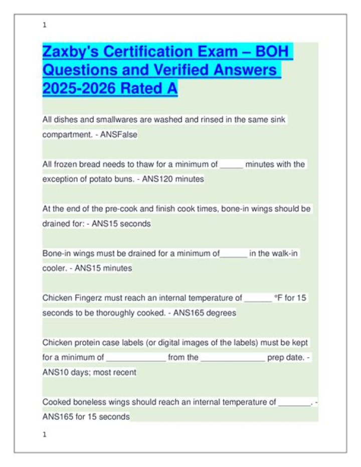 Boh Certification Wingstop Answers PDF: Official Guide & Answers