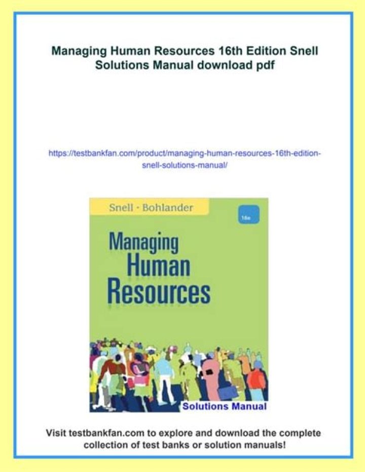 Bohlander & Snel Managing Human Resources 16th Edition: Expert Strategies PDF