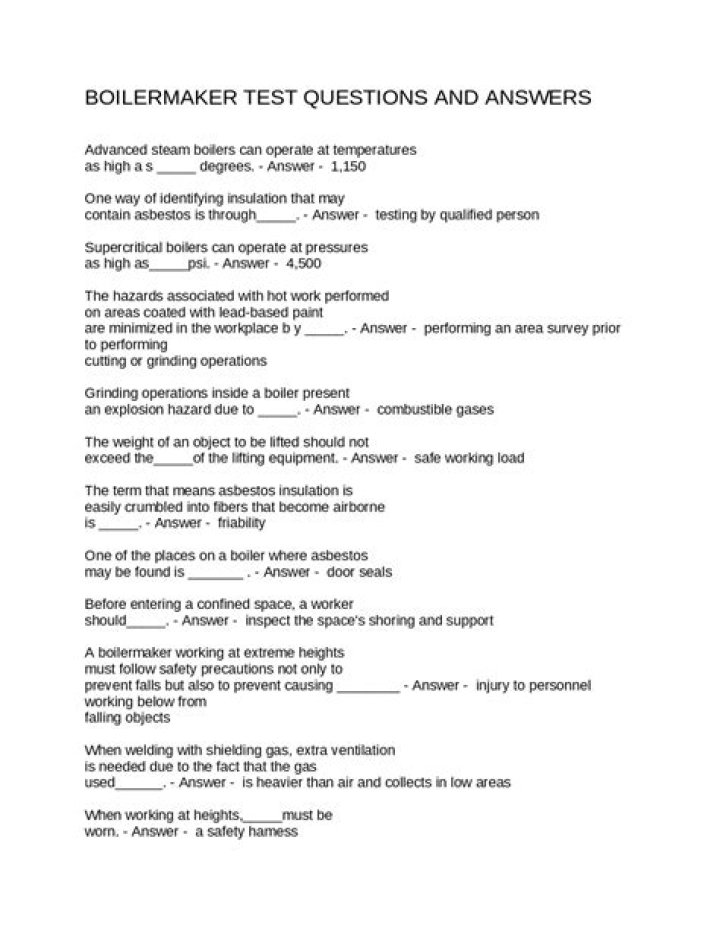 Boilermaker Questions and Answers PDF: Expert Guide