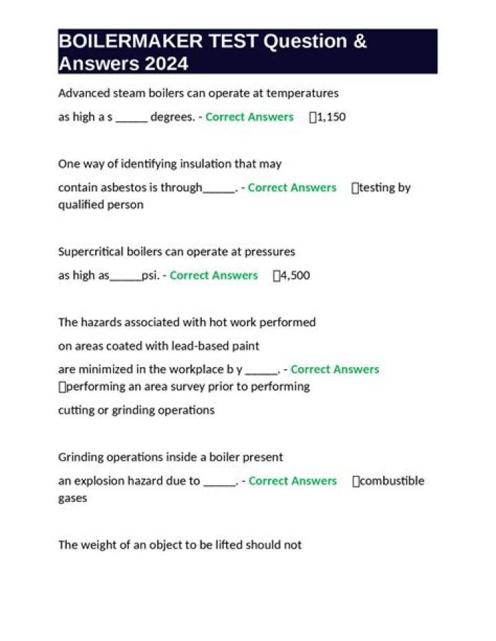 Free Boilermaker Test Questions & Answers PDF – Download Now