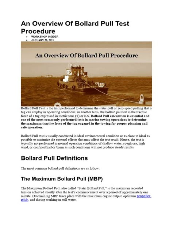 Bollard Pull Test Procedure PDF: Essential Guide & Standards