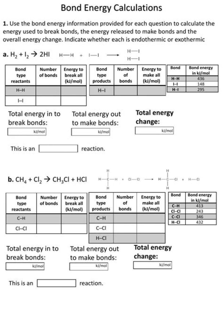 Bond Energy Calculations: Questions & Answers PDF Guide