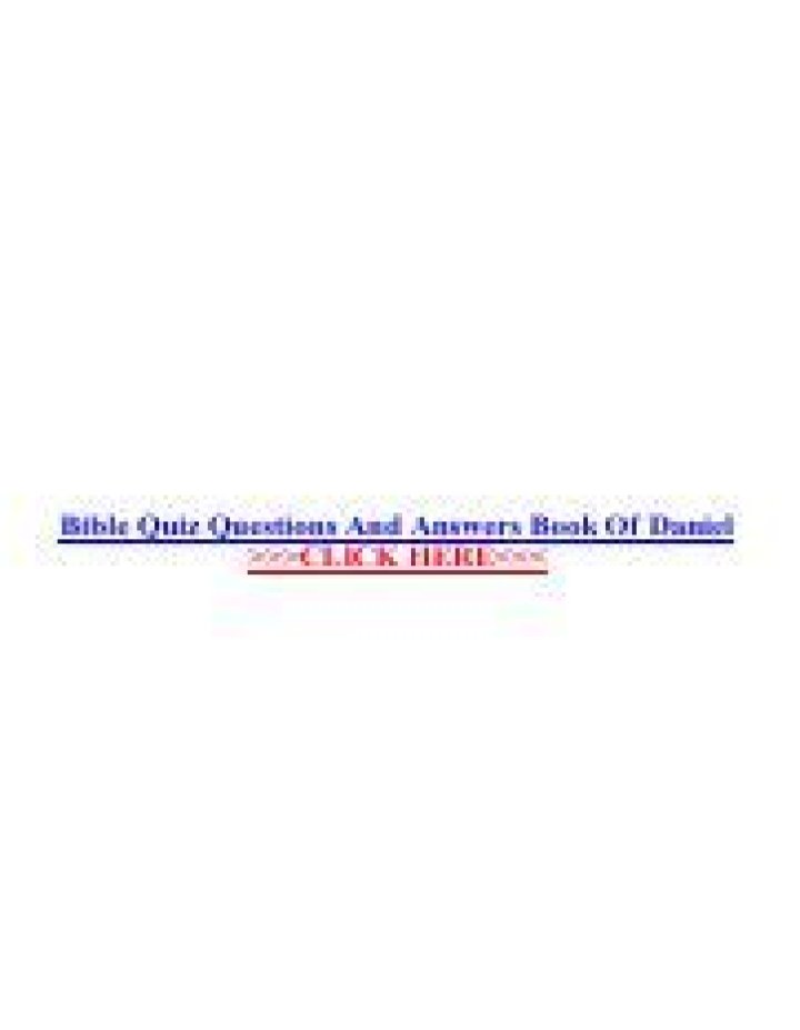 Book of Daniel Quiz Questions & Answers PDF: Master the Prophecies