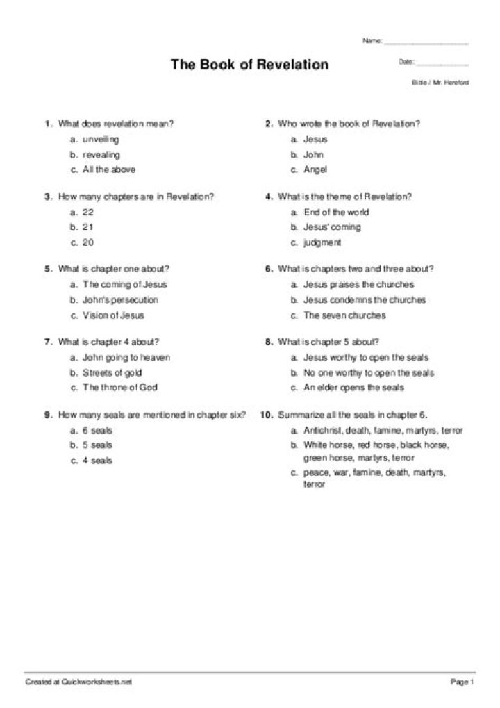 Book of Revelation Questions and Answers PDF – Expert Insights