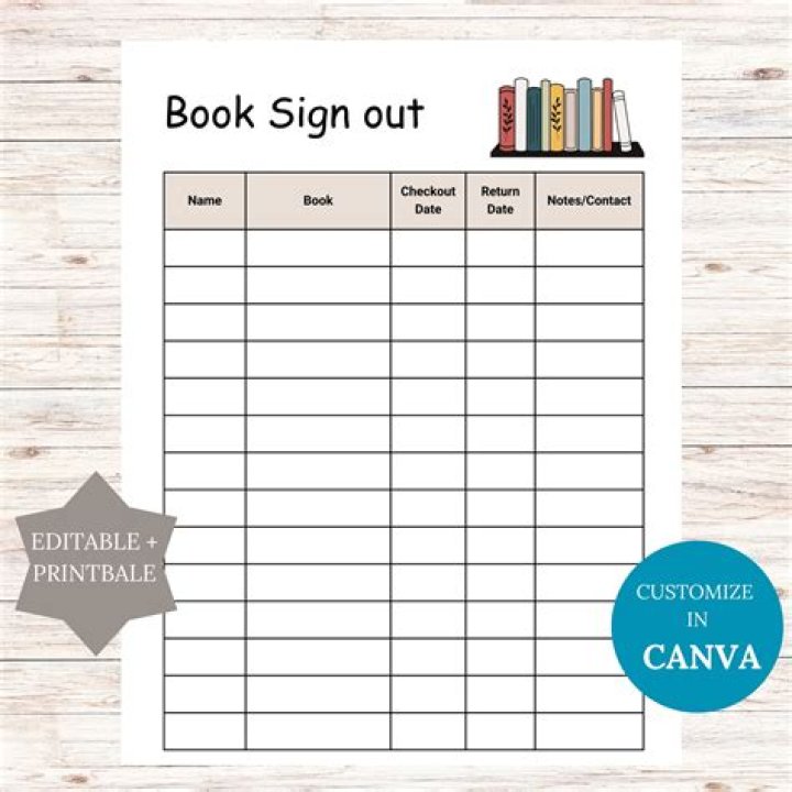 Download Free Book Sign Out Sheet PDF for Library Management